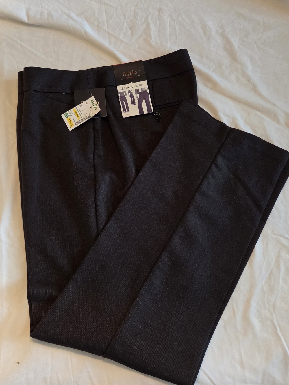 Rafaella Studio Curvy Ladies Black Dress Slacks sz 12     NWT